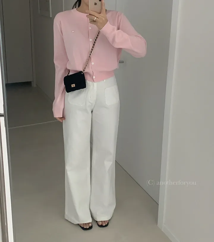 미니 심볼 펜던트 라운드 숏 가디건 4col : 어나더포유 상세 이미지 48