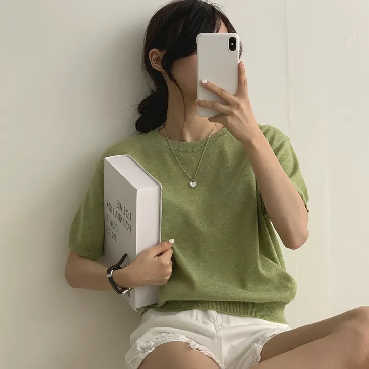 [ 샥출발*.* 데일리/9colors] 프루츠 라운드 반팔 니트 상세 이미지 40