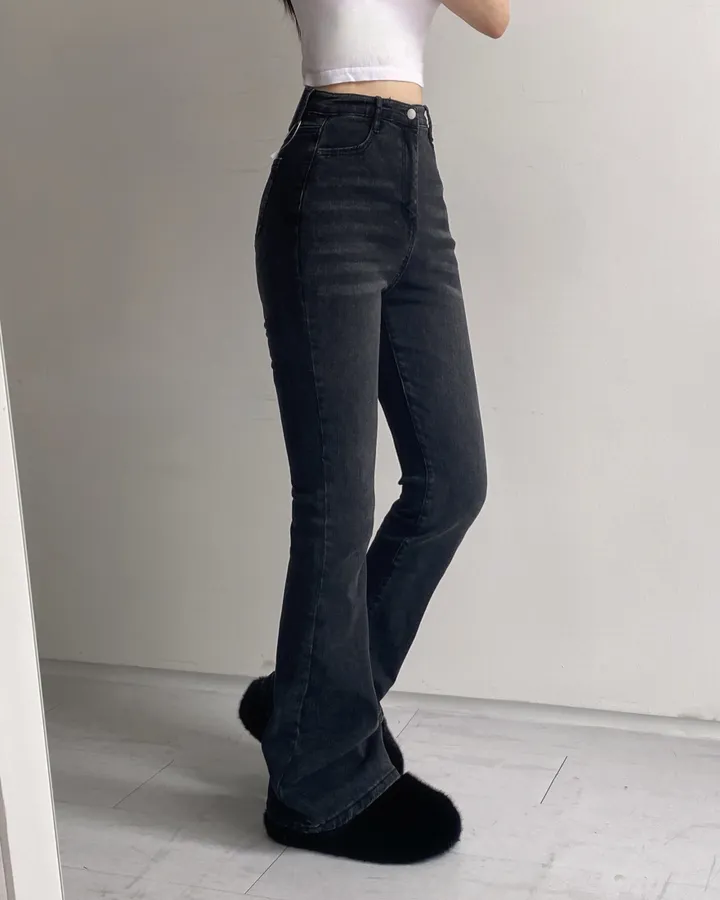 [인생팬츠/기장선택/~2XL] 빈티지 워싱 스판 하이웨스트 부츠컷 데님 롱 팬츠 - 6color 상세 이미지 67