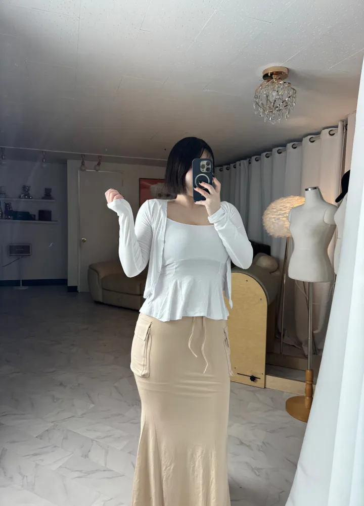 플레어 나시 가디건 투피스 세트 상세 이미지 15