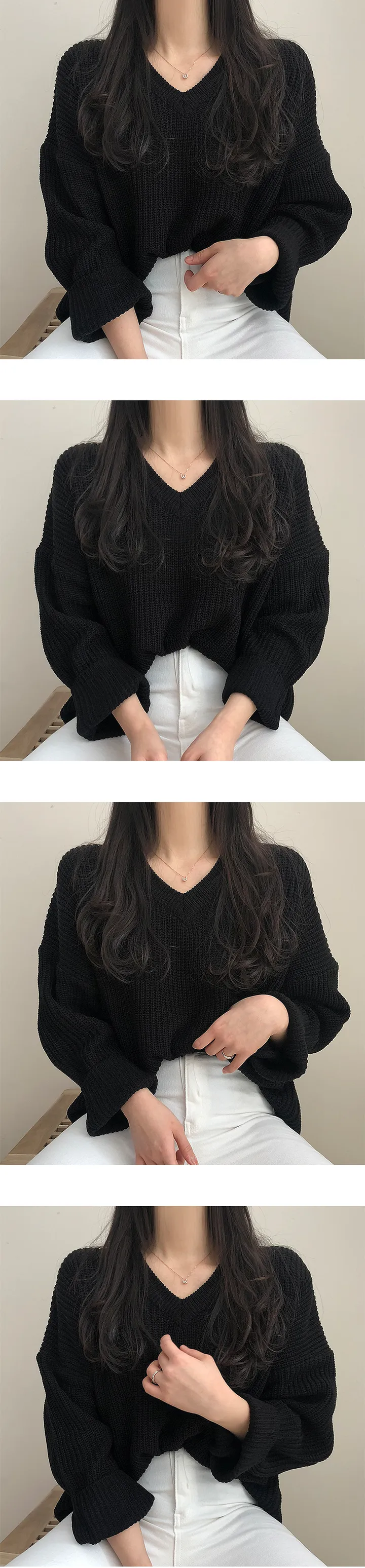 [주문폭주!!] 색감깡패 루즈핏 하찌 브이넥 니트 8color 상세 이미지 6