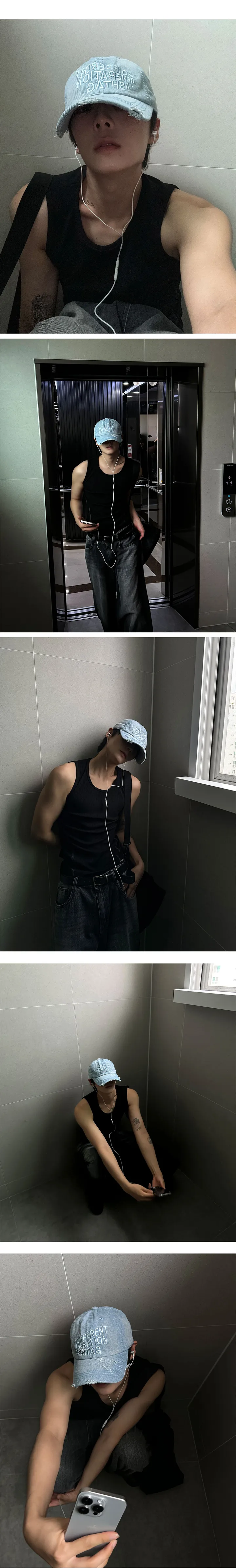 미리봄🌱 [ALL 20%] 빈티지 스크래치 데님 볼캡 상세 이미지 4