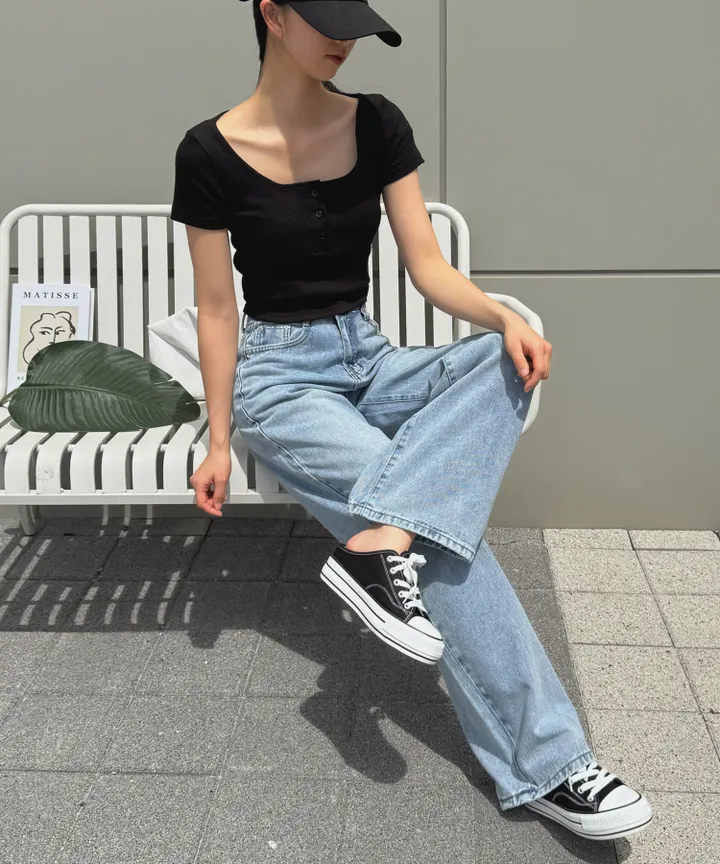 [3단기장/~2XL/6color/핫아이템]노수선와이드기획데님팬츠 상세 이미지 41
