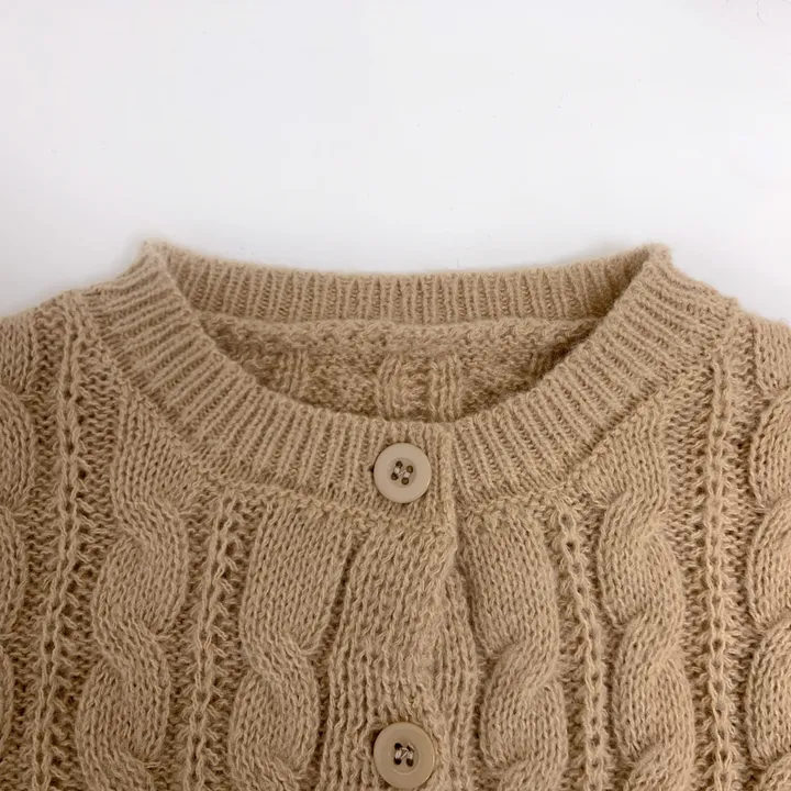 [ 데일리템💛 봄~가을까지! ] 라운드 꽈배기 미니 크롭 탑 기본 꽈배기 니트 가디건 4color 상세 이미지 11