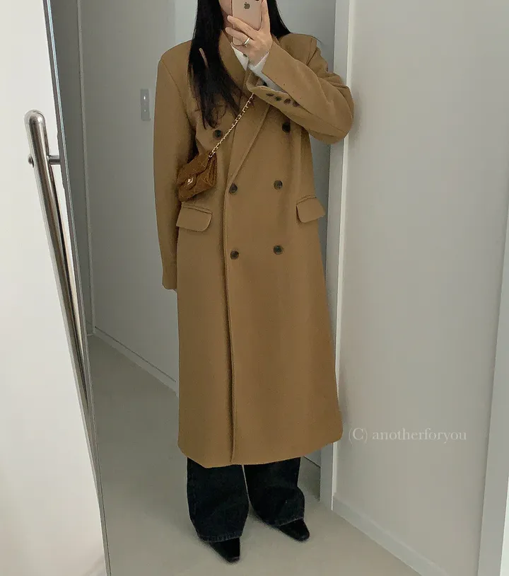 클래식 울 테일러드 더블 롱 코트 2col : 어나더포유 상세 이미지 6