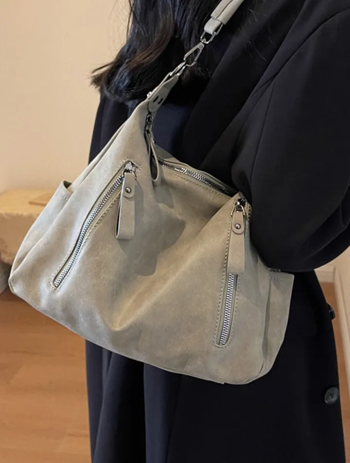 가을겨울 세무가방 2way zipper vintage shoulder bag 상세 이미지 6
