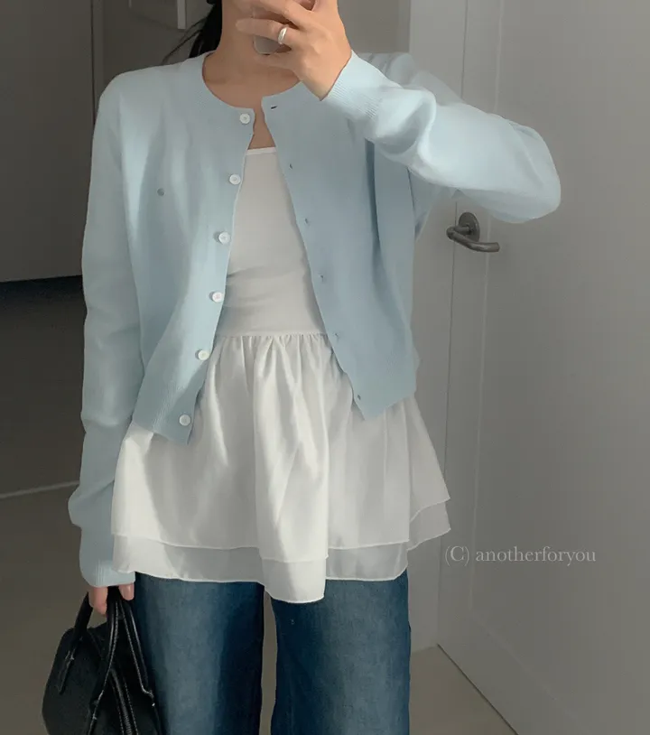 미니 심볼 펜던트 라운드 숏 가디건 4col : 어나더포유 상세 이미지 30