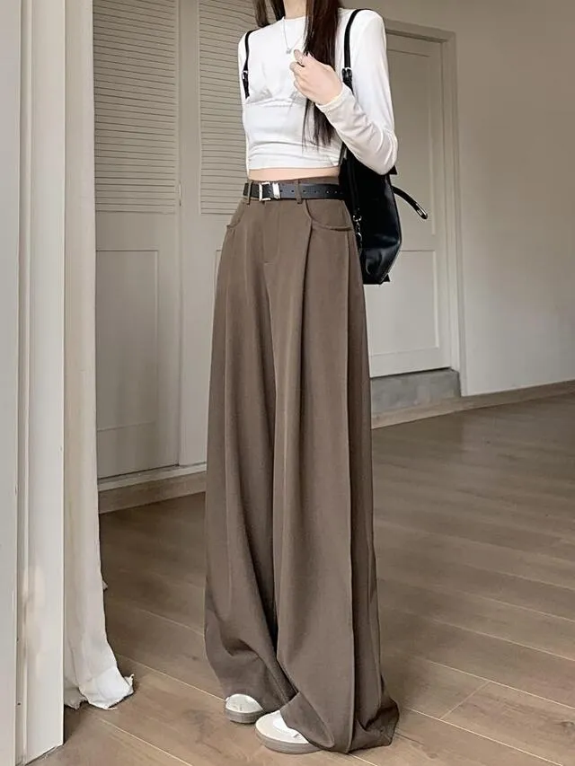 [S~4XL] 짐빔 와이드팬츠 여리여리핏 투핀턱 슬랙스 뒷밴딩 맥시 와이드 핀턱 봄 여름 슬랙스 밴딩팬츠 빅사이즈 정장바지 루즈핏 하이웨스트 상세 이미지 9