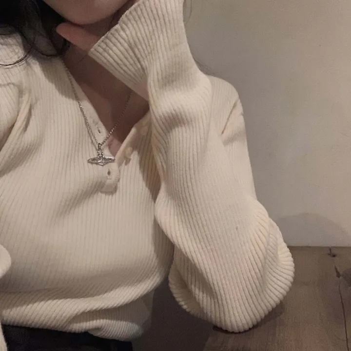 [4계절필수 디자인/연그레이 당일출고✨] 자체제작 #크치Made 젤리 버튼 트임 브이넥 골지 겨울 니트 긴팔티셔츠 - nt 상세 이미지 44