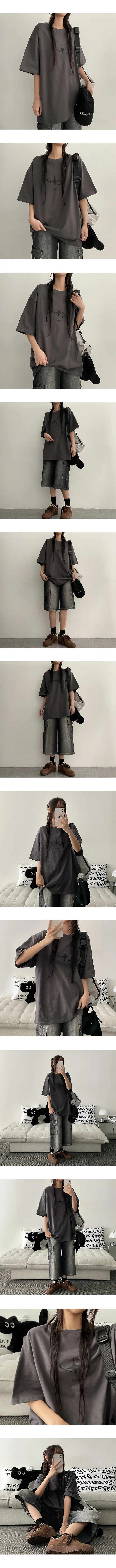 [여름신상*S~2XL/롱,기본,숏]루카스워싱카고와이드데님하프팬츠 (2color) 상세 이미지 9