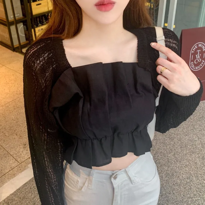 [초여리핏!!살탐방지] 여름필수템 에어컨 바람막이 루즈핏 그물 부클 숄 가디건 여름 아우터 니트 크롭 볼레로 가디건 6color 상세 이미지 40