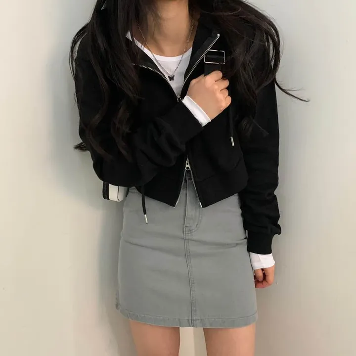 [재진행/기모버전 추가] 투웨이 크롭 후드 집업 - 3color 상세 이미지 22