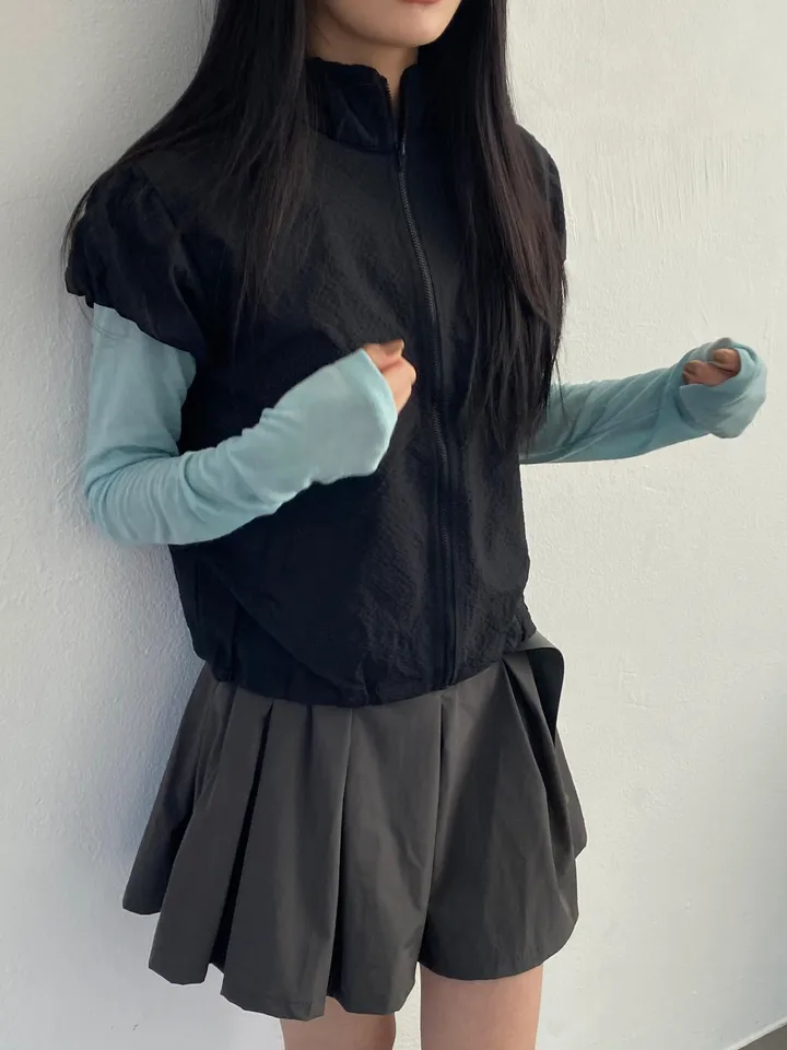 3일만할인[자체제작🍑국내고퀄/러블리룩📸] 시어서커 퍼프 셔링 반목 바람막이 상세 이미지 30