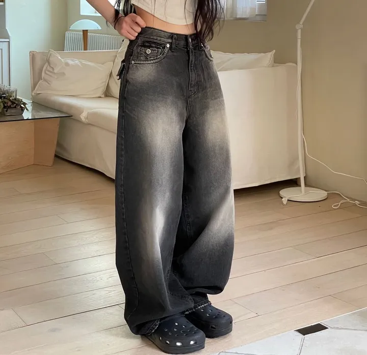 (OOTJ)린지 포켓 와이드 데미지 롱 블랙 데님 팬츠 one color/2 Size 상세 이미지 21