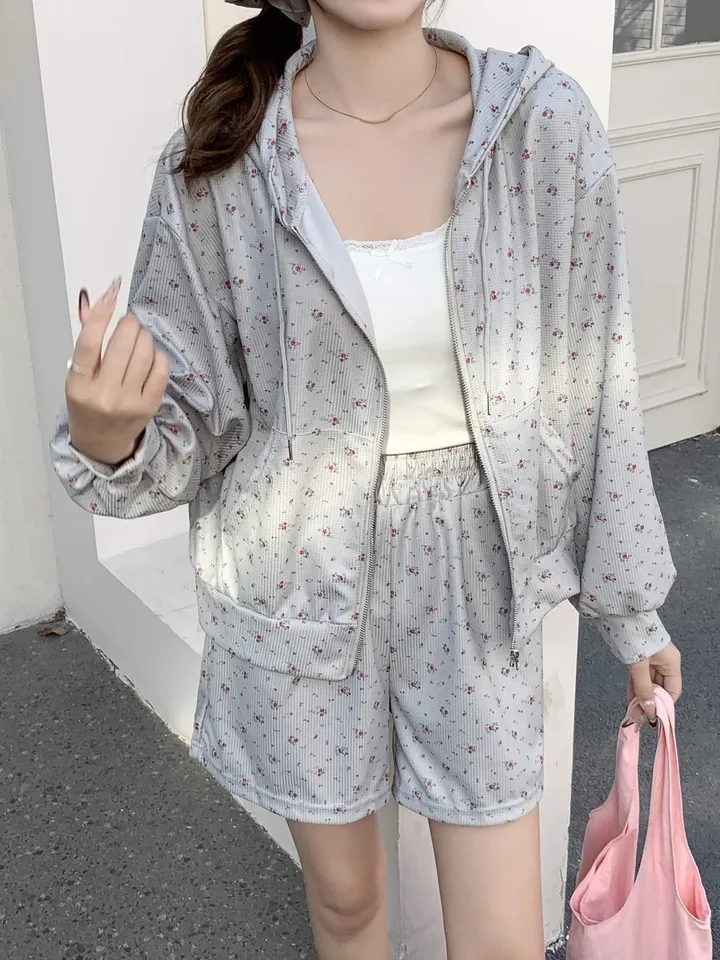 당일발송💌[귀욤뿜뿜] 플라워 후드집업 바지세트 촌캉스 꽃놀이 봄신상 상세 이미지 19