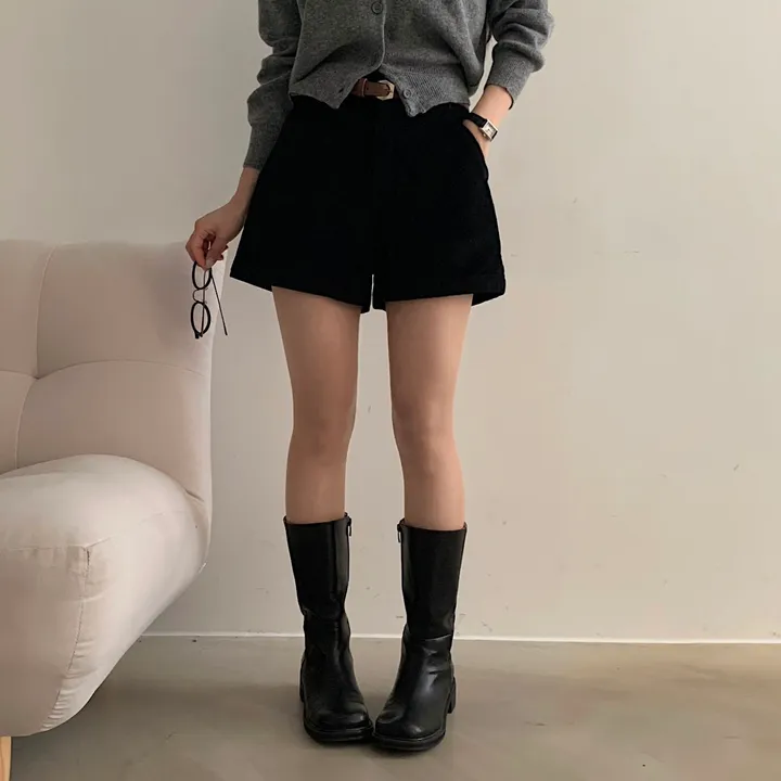 [벨트SET/말라핏!] 스윗 골덴 코듀로이 반바지 숏팬츠 - 3color 상세 이미지 23