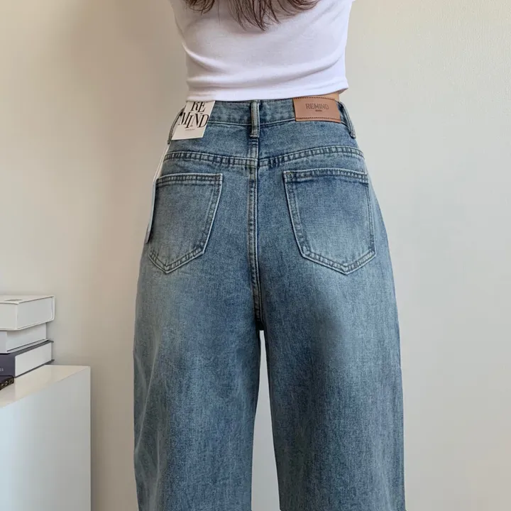 ~2XL [기장선택/인생데님!] 프리미엄 워싱 빈티지 롱 와이드 데님 팬츠 키작녀 키큰녀 기장선택 봄 가을 사계절 상세 이미지 9