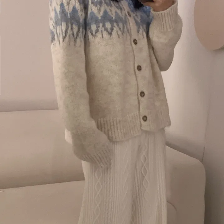 [손등덮는/🧶여리포근] 겨울 필수 아이템! 아벨 노르딕 앙고라 긴팔 니트 가디건 상세 이미지 23