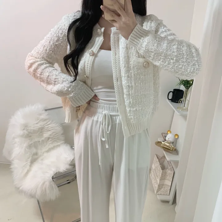 [반응폭발*.*/하이퀄리티!] 코코 트위드 금장 버튼 가디건 자켓 2color 상세 이미지 7