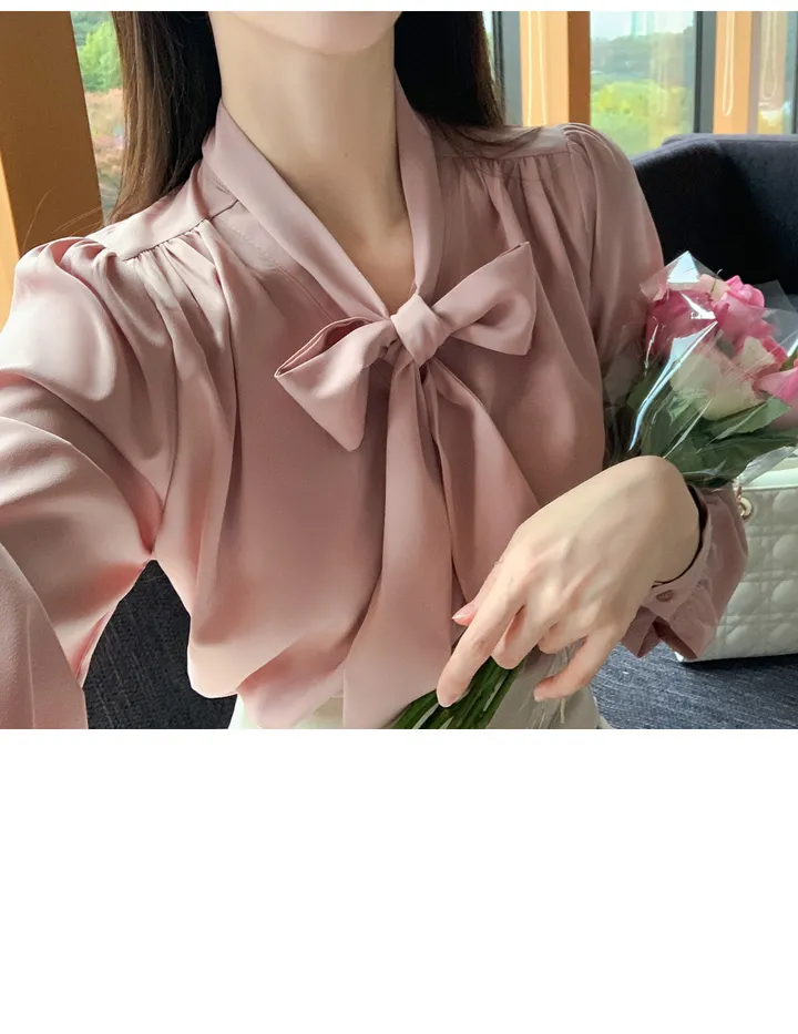 여름하객룩🖤[La belle rose]샬리 타이 블라우스 상세 이미지 74