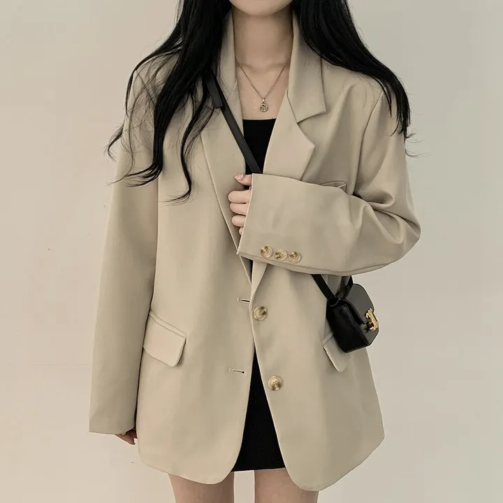 [봄ver/리얼오버핏] 고퀄! 모던 박시 데일리 투버튼 사이드포켓 싱글자켓 오피스룩 하객룩 데이트룩 빅사이즈 상세 이미지 4