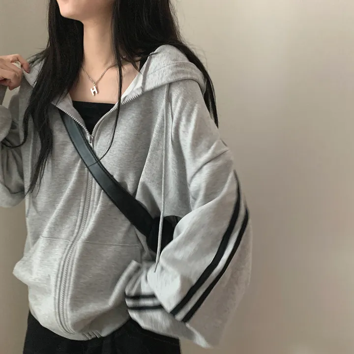[루즈핏/꾸안꾸🖤] 키트 투라인 후드 집업 점퍼 상세 이미지 27