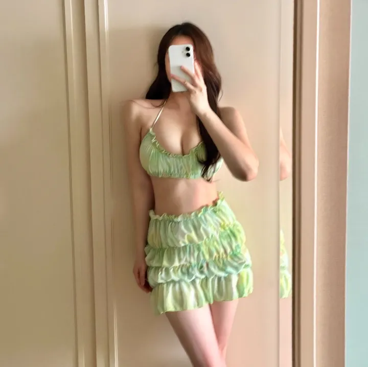 (M-XL) 캉캉비키니 주름 탱키니 쓰리피스비키니 스커트비키니 상세 이미지 6