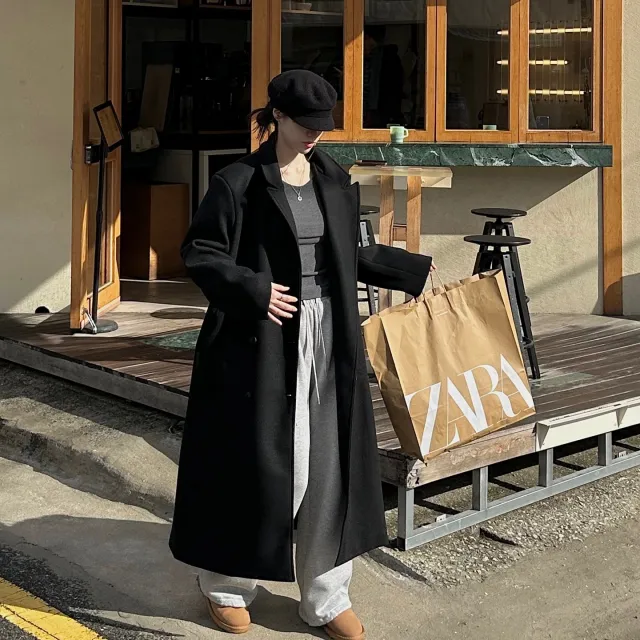 [울40%/*국내*]맥시 롱 루즈핏 기본 심플 롱코트 / #키큰녀 강추 (2color) 상세 이미지 13