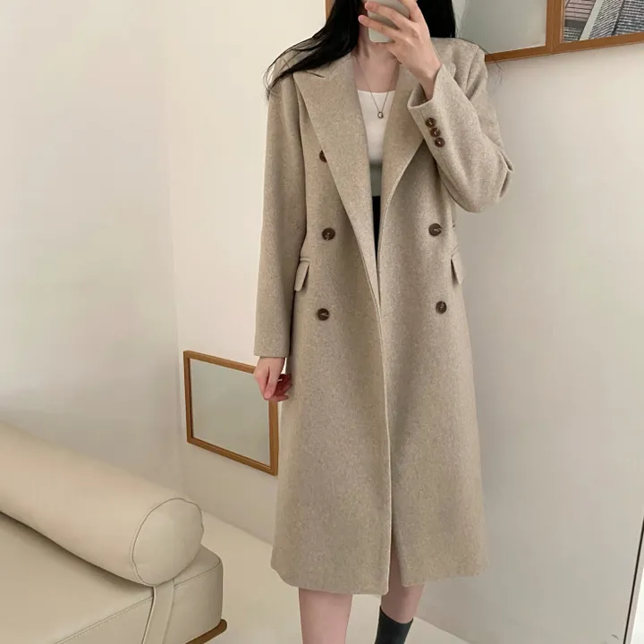 플룻 코트 봄코트 롱코트 하객룩 울코트 상세 이미지 12