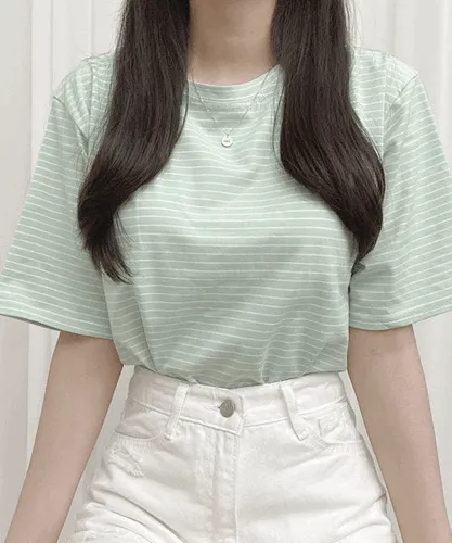 (당일발송) 쫀쫀한 면소재! 넉넉한 핏에 매일 입기 좋은 스트라이프 티셔츠
