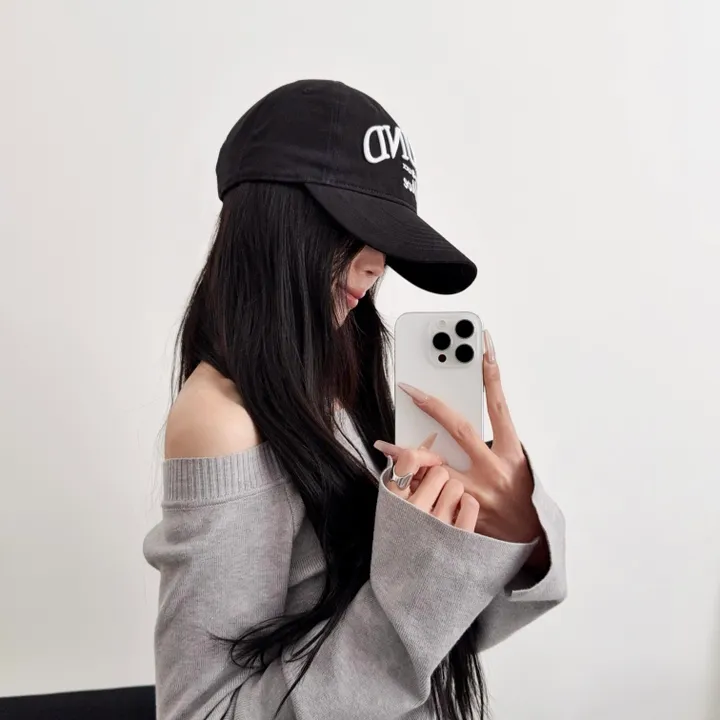 [🎁1+1 할인 💥💥국내제작🖤단독 디자인 돈워리 남녀공용 얼굴 커버 데일리 레터링 챙모자 단체모자 빈티지 자수 블랙핑크 APT아파트 무지 볼캡 모자 상세 이미지 10
