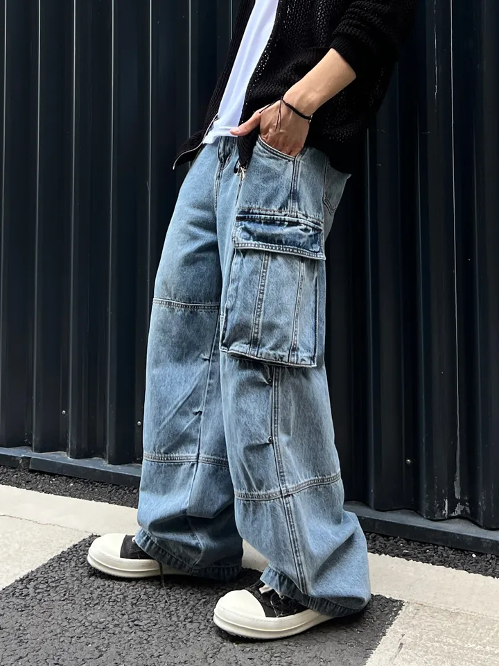 【KOOLOSET】Hype Salt Washed Cargo Denim 추천] Hype Salt Washed Cargo Denim (3color) - 4910 | 패션이