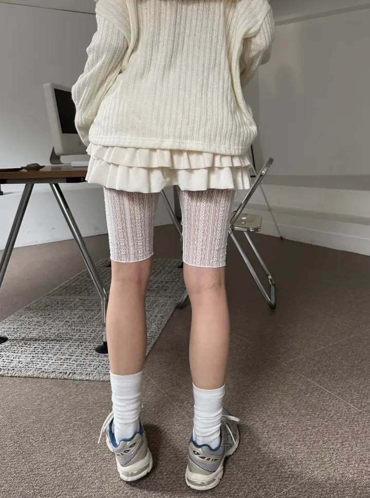 [5부st] pippi lace slim layered shorts leggings / 삐삐 레이스 슬림 레이어드 쇼츠 레깅스 상세 이미지 25