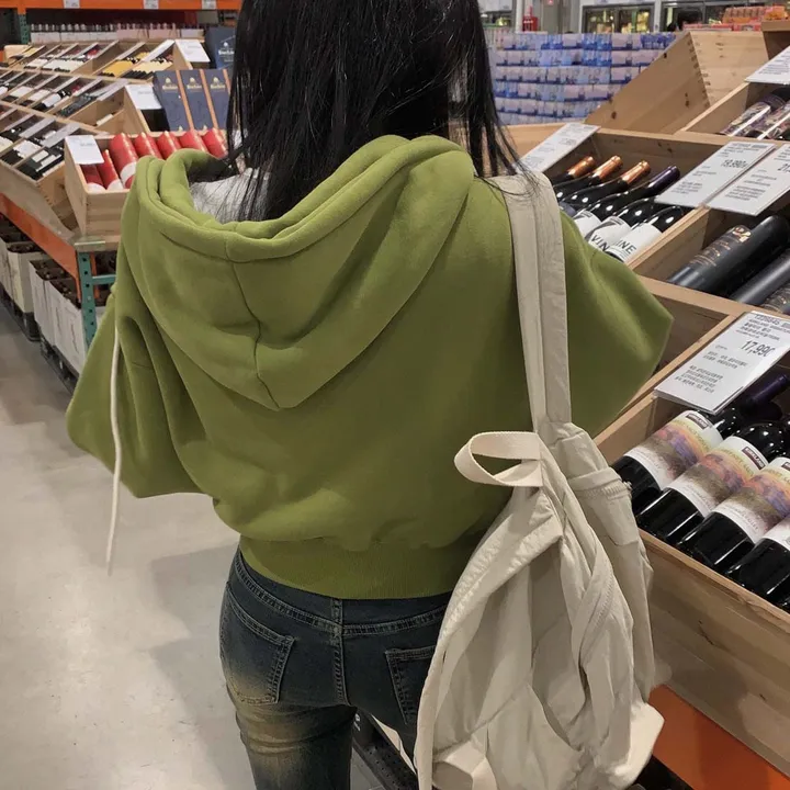 [완전인기✨/백염컬러 당일출고!] 자체제작 크치Made 꿈에 나온 핏, 투웨이 양기모 크롭 후드집업 ver 아우터 자켓 - zipup 상세 이미지 21