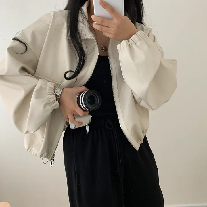 [ 봄신상 ]루즈핏 투웨이 레자 숏점퍼 상세 이미지 73