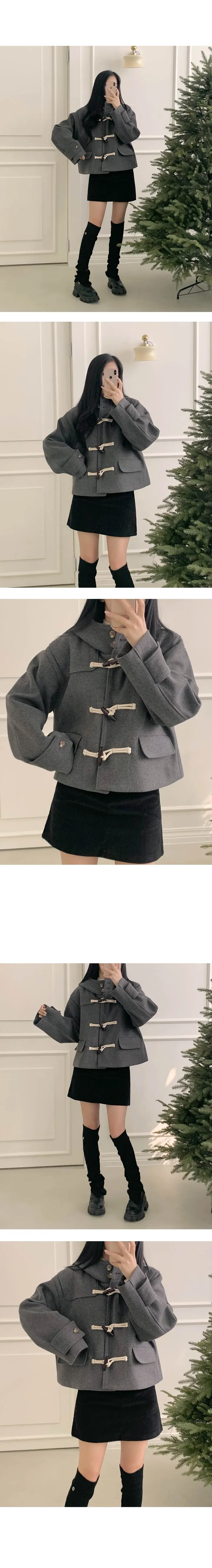 [MADE/울50%+누빔안감/국내제작] 파이 후드 떡볶이 더플 숏코트(3 colors) 상세 이미지 16