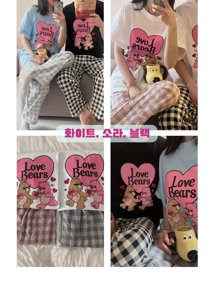 러브베어 하트 커플 곰돌이 티셔츠 상세 이미지 8