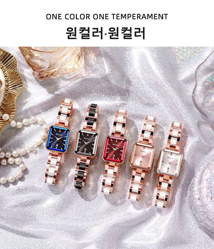 【당일 배송】클래식 사각형 금속 여성용 시계 상세 이미지 1