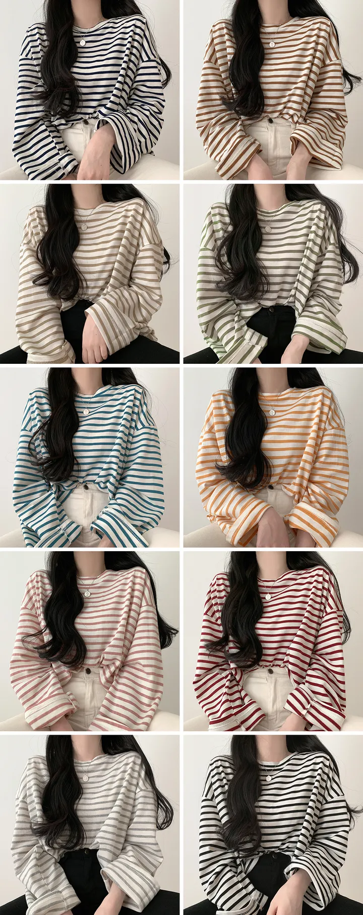 베이직 단가라긴팔티셔츠 [10color] 상세 이미지 1