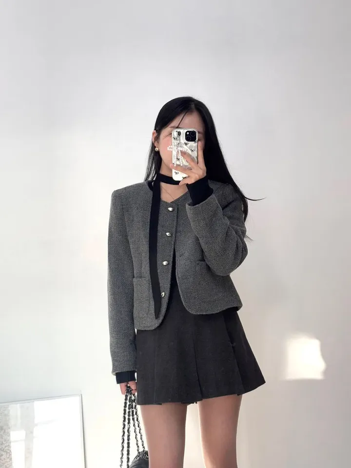 [봄신상할인💛/고퀄] 비엔느 트위드 노카라 울 자켓 (3color) 상세 이미지 18