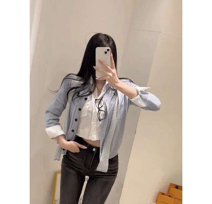 [컬러추가/👍원단GOOD👍] 젤리 스트라이프 숄 가디건(8color) 상세 이미지 21