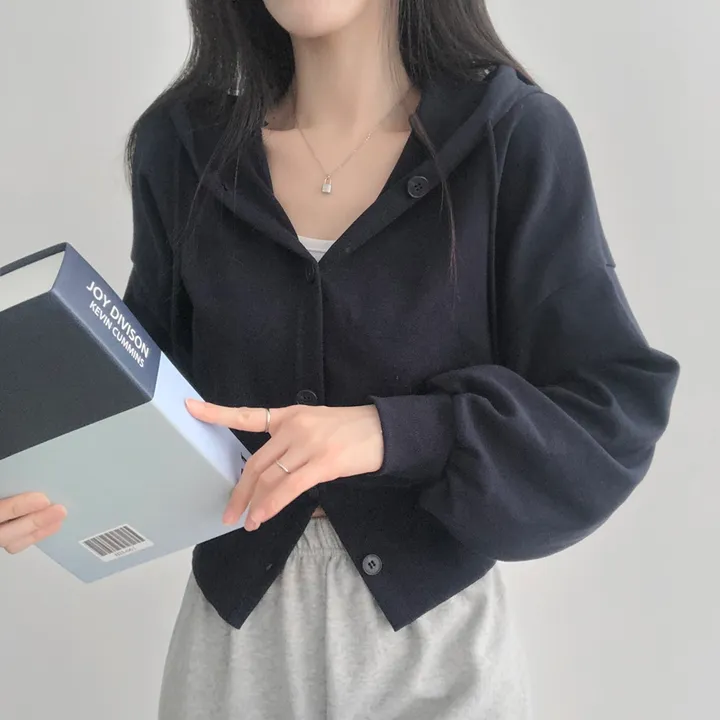 [허리군살 싹잡아줌] 잘록핏감! 소매낭낭 후드 단추 집업가디건 상세 이미지 21