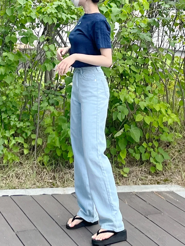 [자체제작/허리쏘옥/기본,롱ver] 후들후들 얇은 썸머 연청 와이드 데님 여름 청바지 롱팬츠 상세 이미지 109