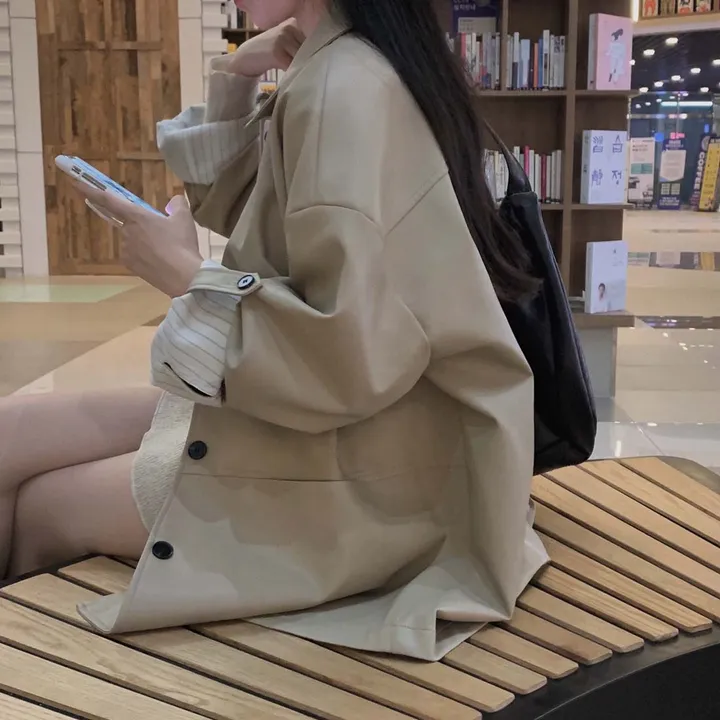 [힙덮는기장감~/블랙 당일출고🎉] 자체제작 #크치Made 오디너리 롤업 오버핏 하프 레더자켓 - jk 상세 이미지 75