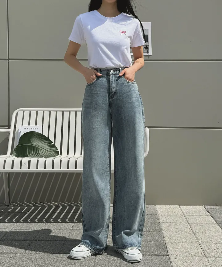 [3단기장/~2XL/6color/핫아이템]노수선와이드기획데님팬츠 상세 이미지 16