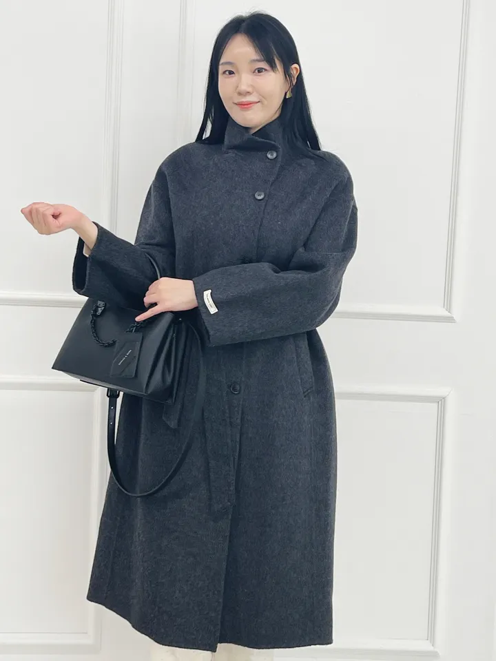 자체제작 원단부터 다른 엣지넥 양모 핸드메이드코트 빅사이즈 연말룩 하객룩 110까지 상세 이미지 38