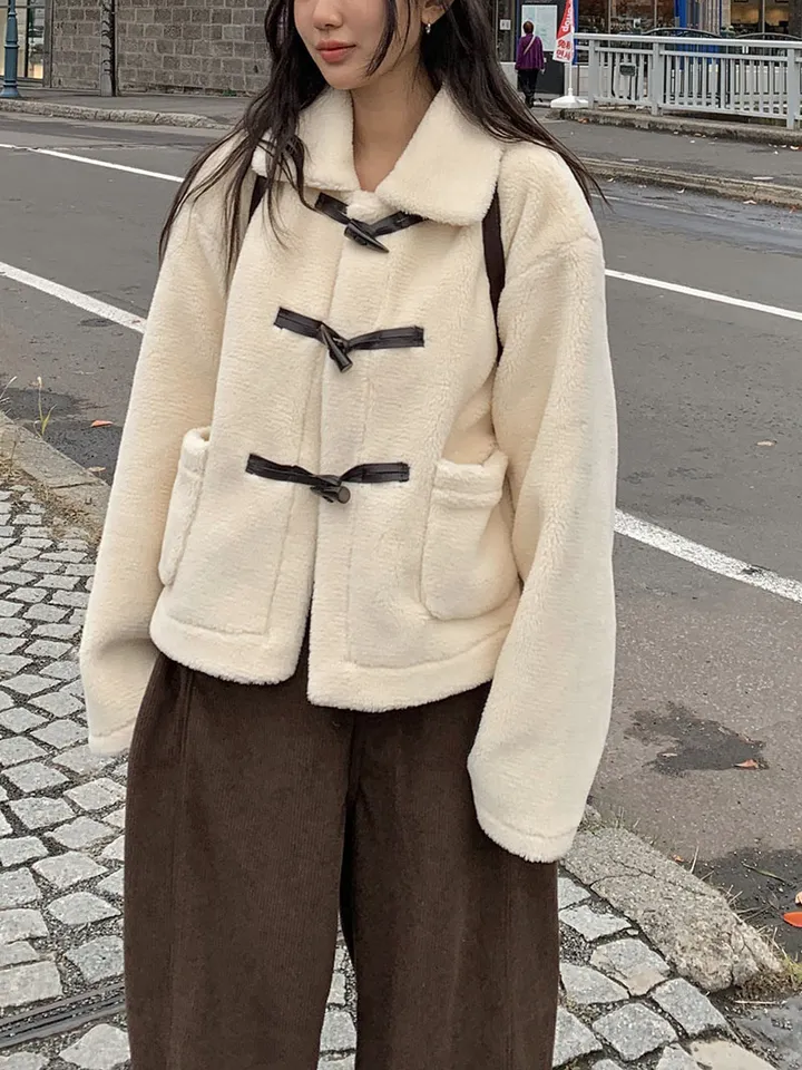 [왕따뜻🤎몽글몽글 *떡볶이코트* 양털 떡볶이자켓 겨울자켓 연말룩] 몽실양털떡볶이코트 상세 이미지 4