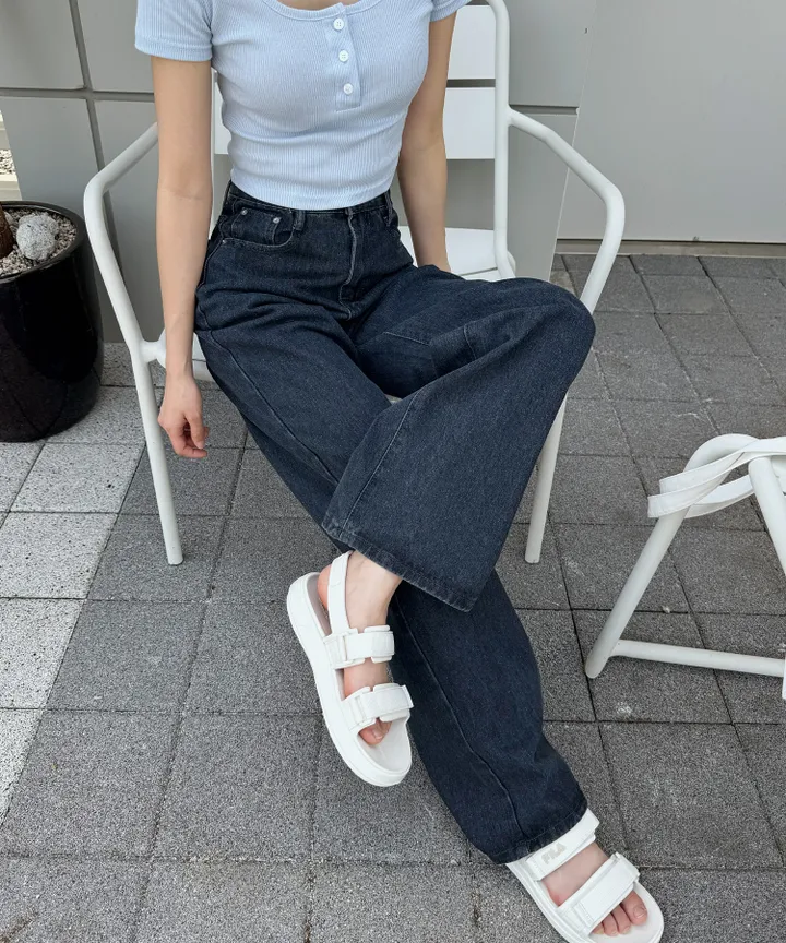 [3단기장/~2XL/6color/핫아이템]노수선와이드기획데님팬츠 상세 이미지 53