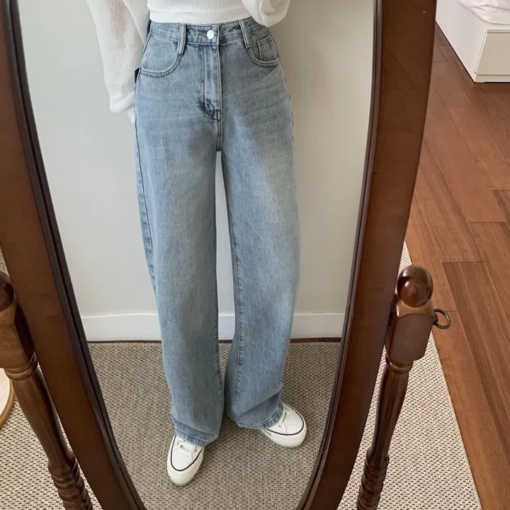~2XL [기장선택/인생데님!] 프리미엄 워싱 빈티지 롱 와이드 데님 팬츠 키작녀 키큰녀 기장선택 봄 가을 사계절 상세 이미지 13