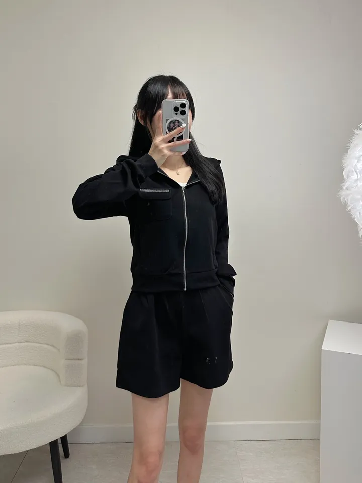 블랙비즈 후드집업  밴딩반바지 트레이닝 세트 상세 이미지 11